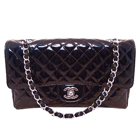 chanel flap bag patent leather|25cm chanel flap bag.